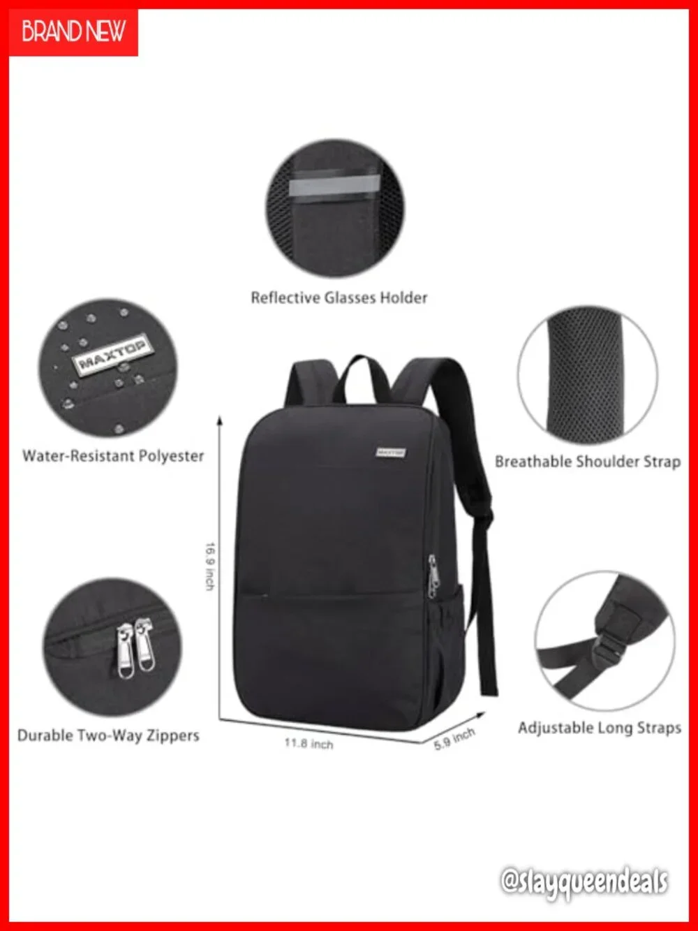 Water Resistant Laptop Backpack Anti Theft Business Travel Bookbag Fits 15.6
